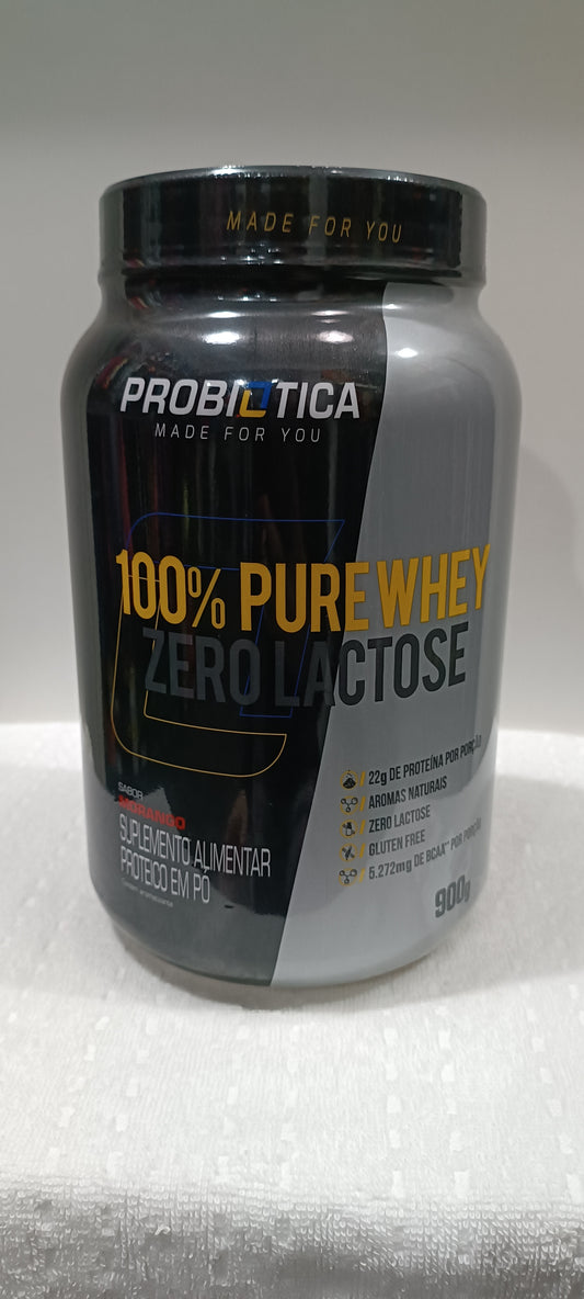 Whey 100% morango Probiótica Zero lactose