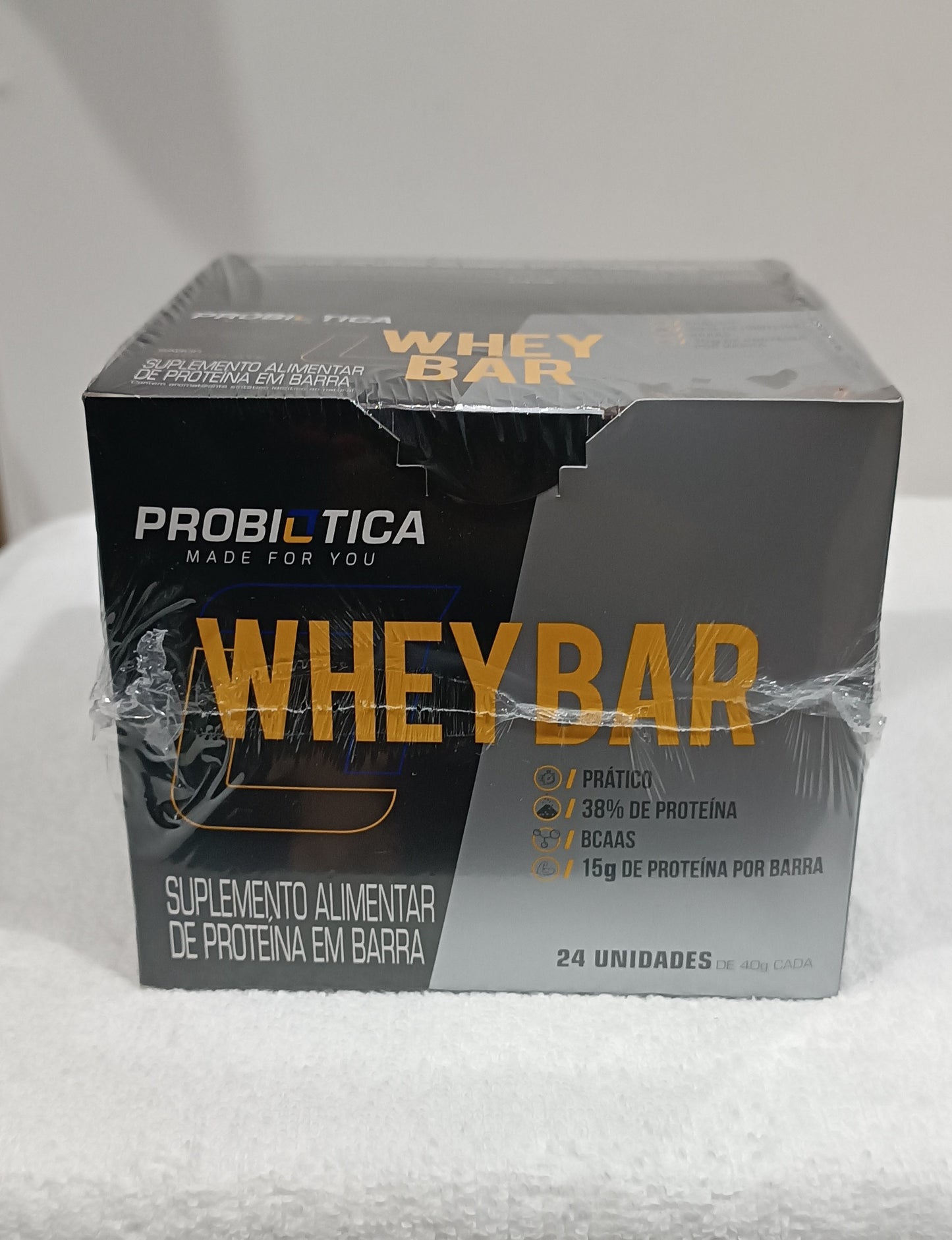 Wheybar chocolate probiótica 24 unidades