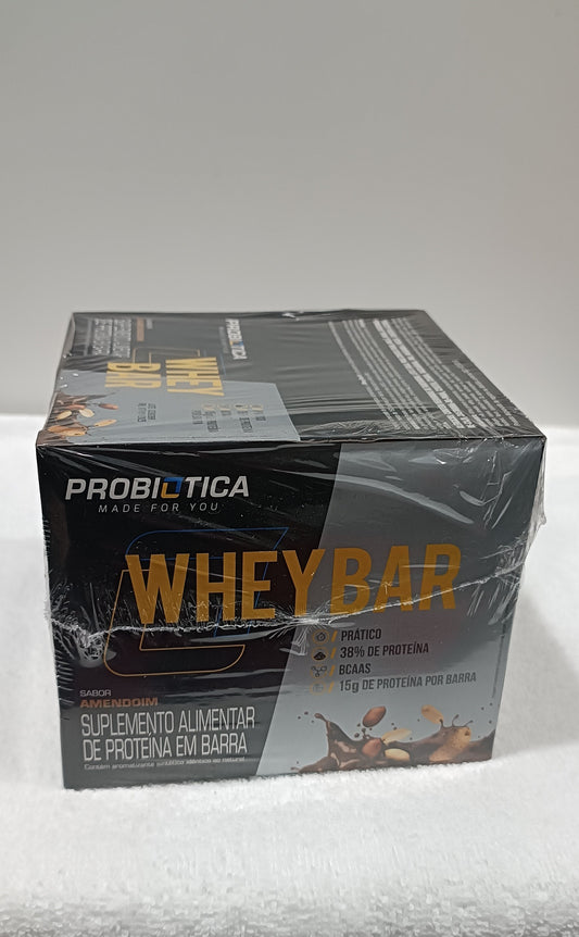 Wheybar amendoim probiótica 24 unidades